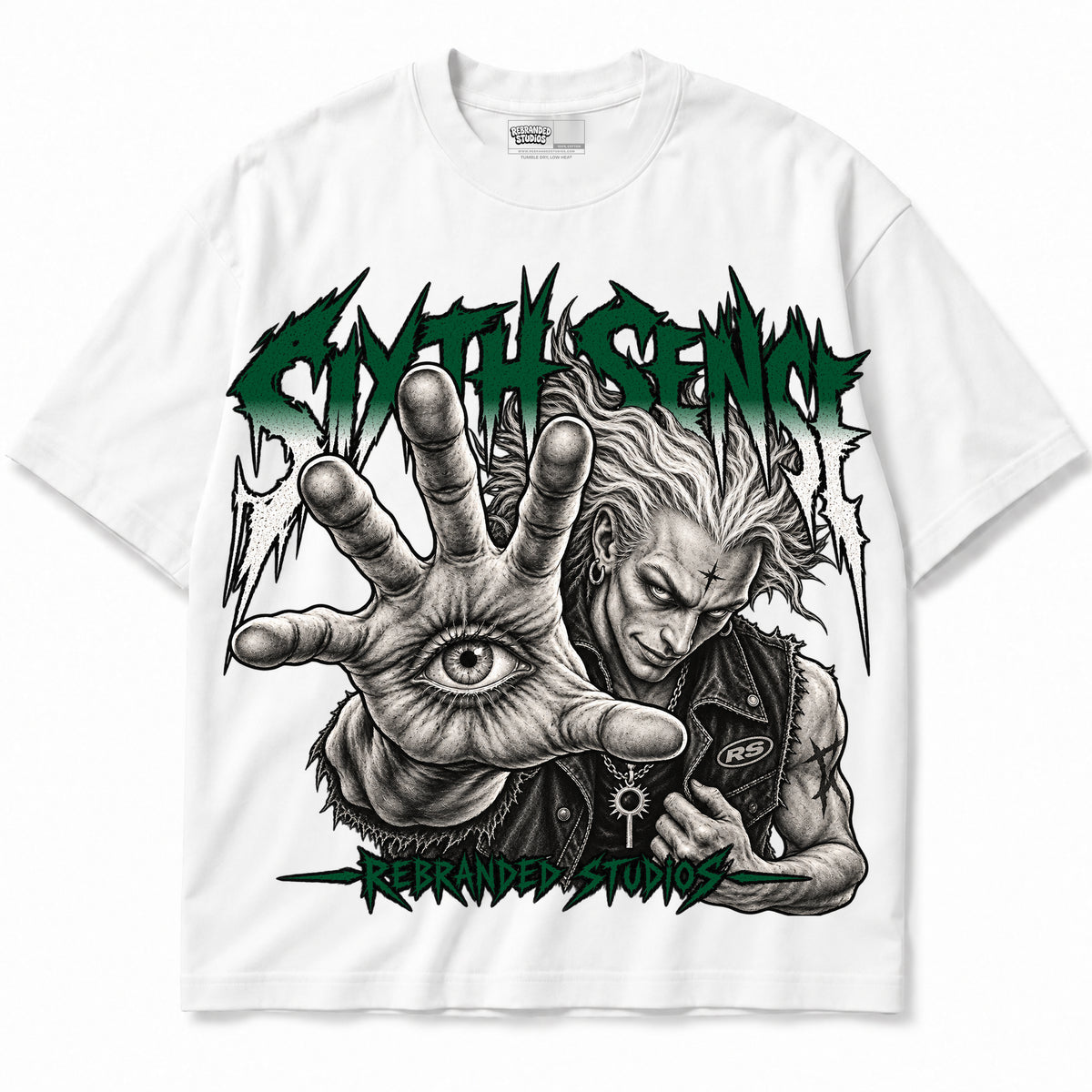 Rebranded Studios Sixth Sense Air Jordan 12 Bucks Graphic T-Shirt — corrected artwork, garment front