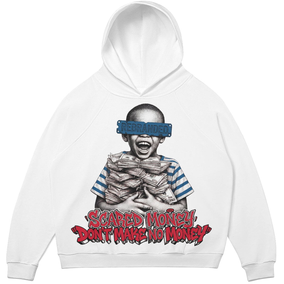 Scared Money Don't Make No Money (Air Jordan 3 True Blue) 380 GSM Brushed Fleece Hoodie