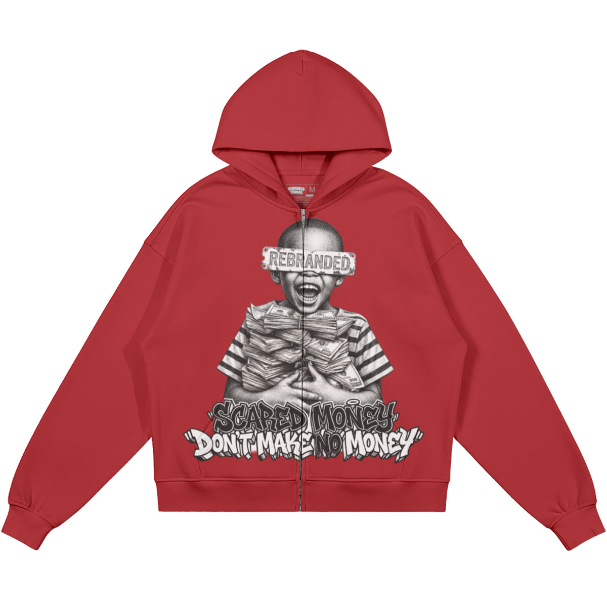 Scared Money Don't Make No Money (Air Jordan 4 Toro Bravo) 440GSM Heavyweight Zip Up Hoodie