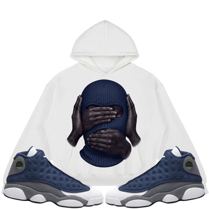 SEE NO EVIL SPEAK NO EVIL HEAR NO EVIL (Air Jordan 13 Flint) 380GSM Brushed Fleece Relaxed Fit Hoodie