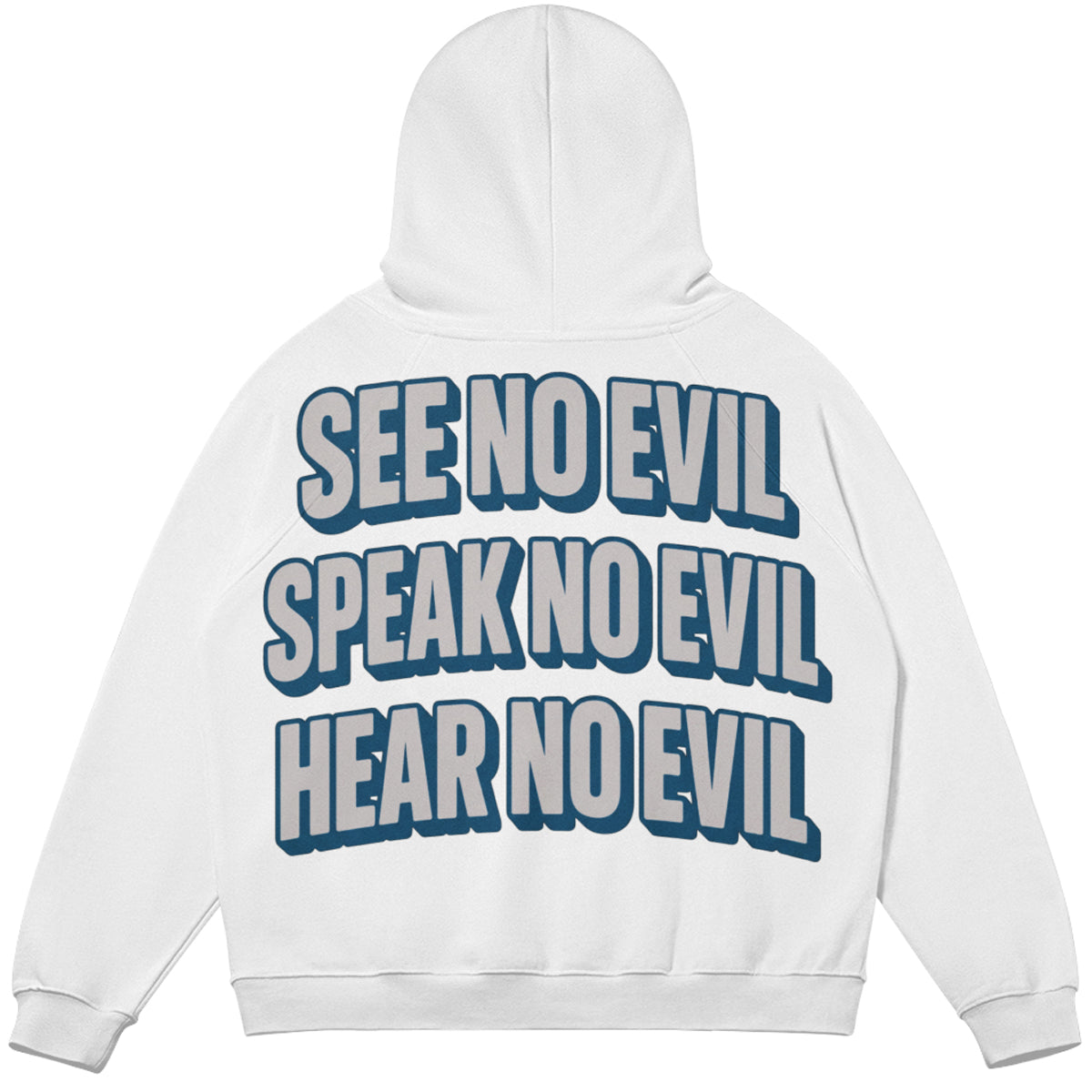 See No Evil (Air Jordan 3 True Blue) 380 GSM Brushed Fleece Hoodie