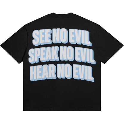See No Evil (Air Jordan 12 Black Carolina UNC) 425GSM Oversized T-Shirt
