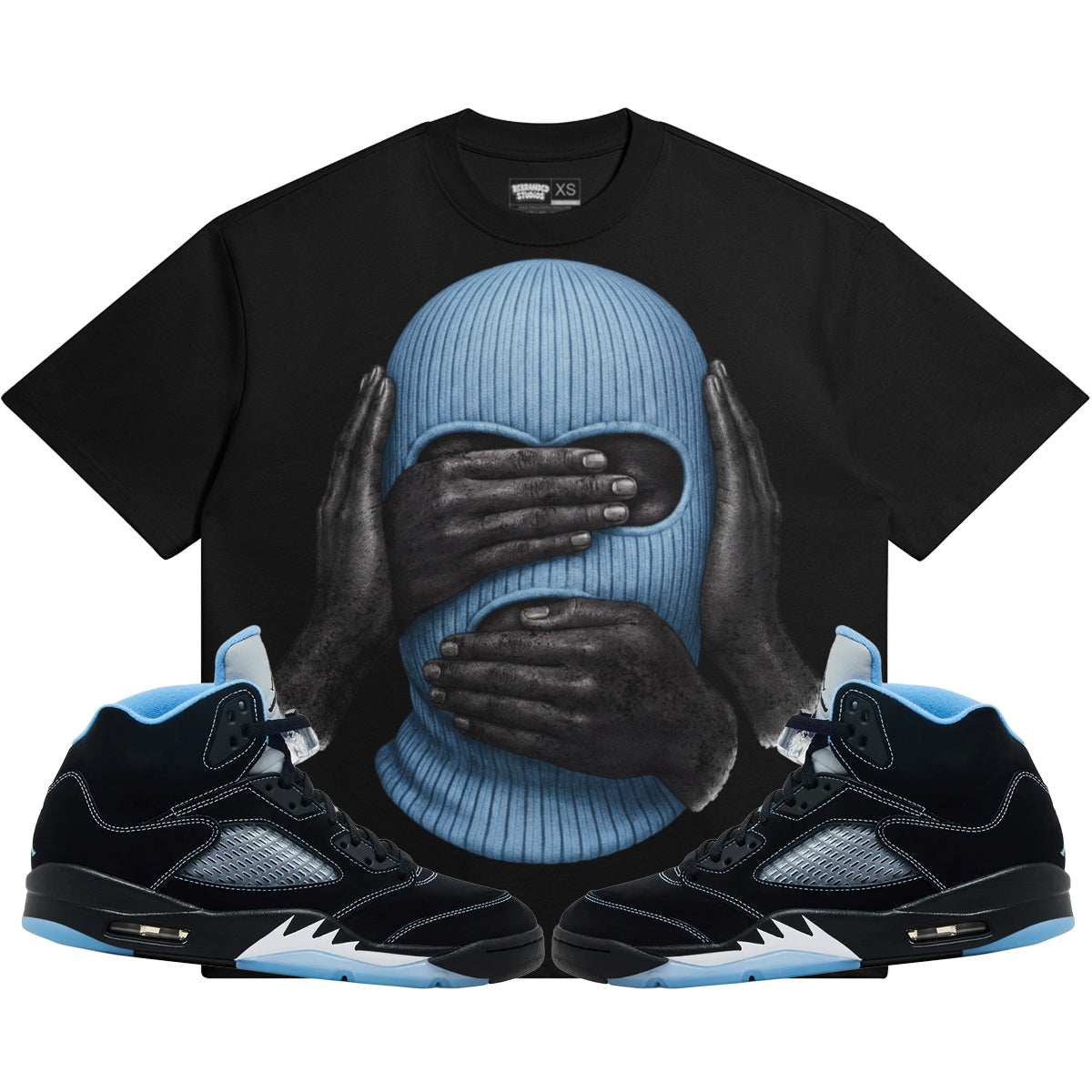 See No Evil (Air Jordan 12 Black Carolina UNC) 425GSM Oversized T-Shirt