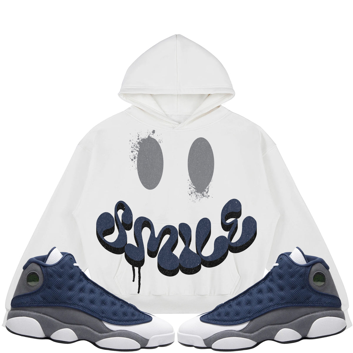 Smile (Air Jordan 13 Flint) 380GSM Brushed Fleece Relaxed Fit Hoodie
