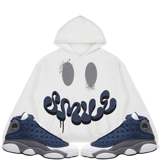 Rebranded Studios Smile Air Jordan 13 Flint 380GSM Brushed Fleece Relaxed Fit Hoodie