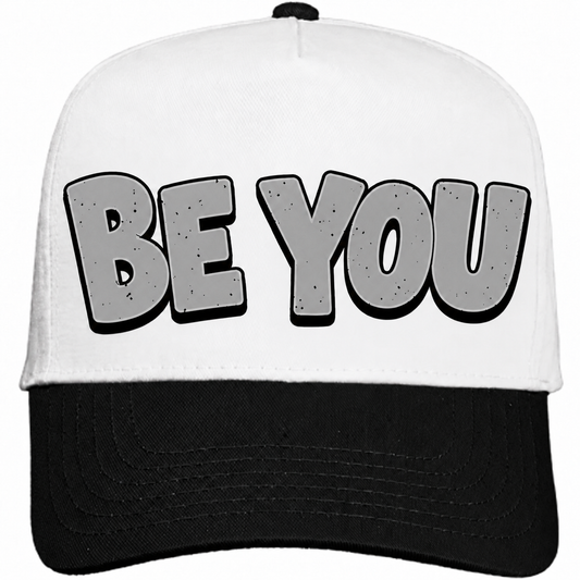 Rebranded Studios Be You Air Jordan 8 Chrome Snapback — white crown, black brim, silver and black front design