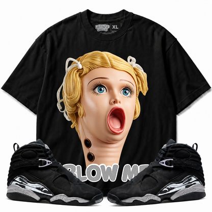 Rebranded Studios Blow Me Air Jordan 8 Chrome Graphic T-Shirt