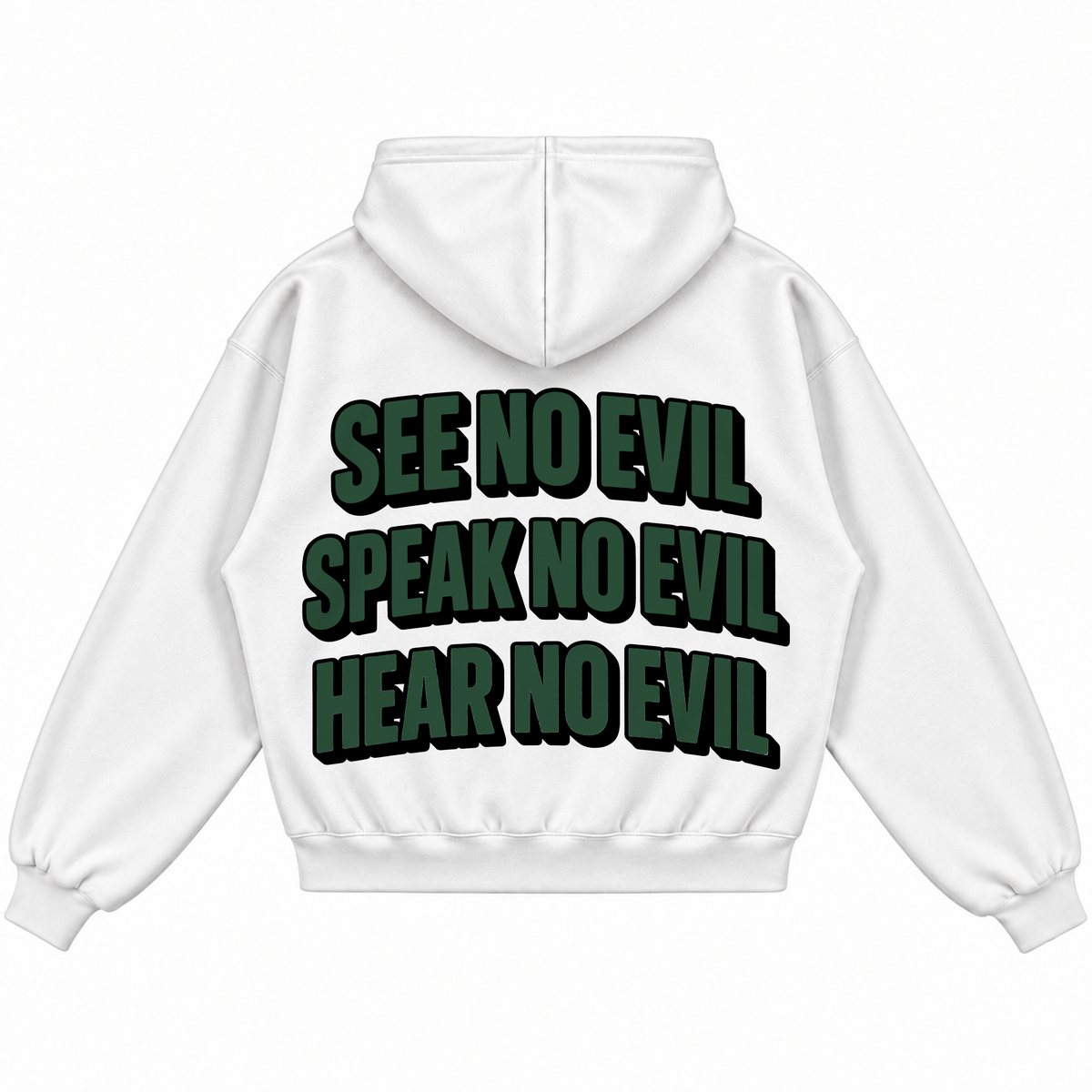 Rebranded Studios See No Evil Speak No Evil Hear No Evil Air Jordan 12 Bucks Graphic Hoodie — printed back