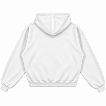 Rebranded Studios White Pullover Hoodie — plain back