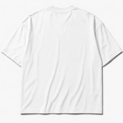 White graphic T-shirt plain back view