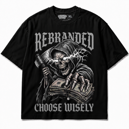 Rebranded Studios Choose Wisely Air Jordan 8 Chrome Graphic T-Shirt