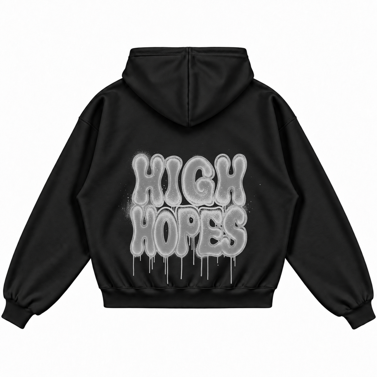 Rebranded Studios High Hopes Air Jordan 8 Chrome Hoodie — printed back