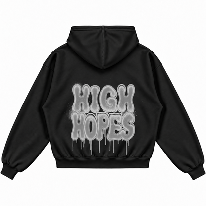 Rebranded Studios High Hopes Air Jordan 8 Chrome Hoodie — printed back