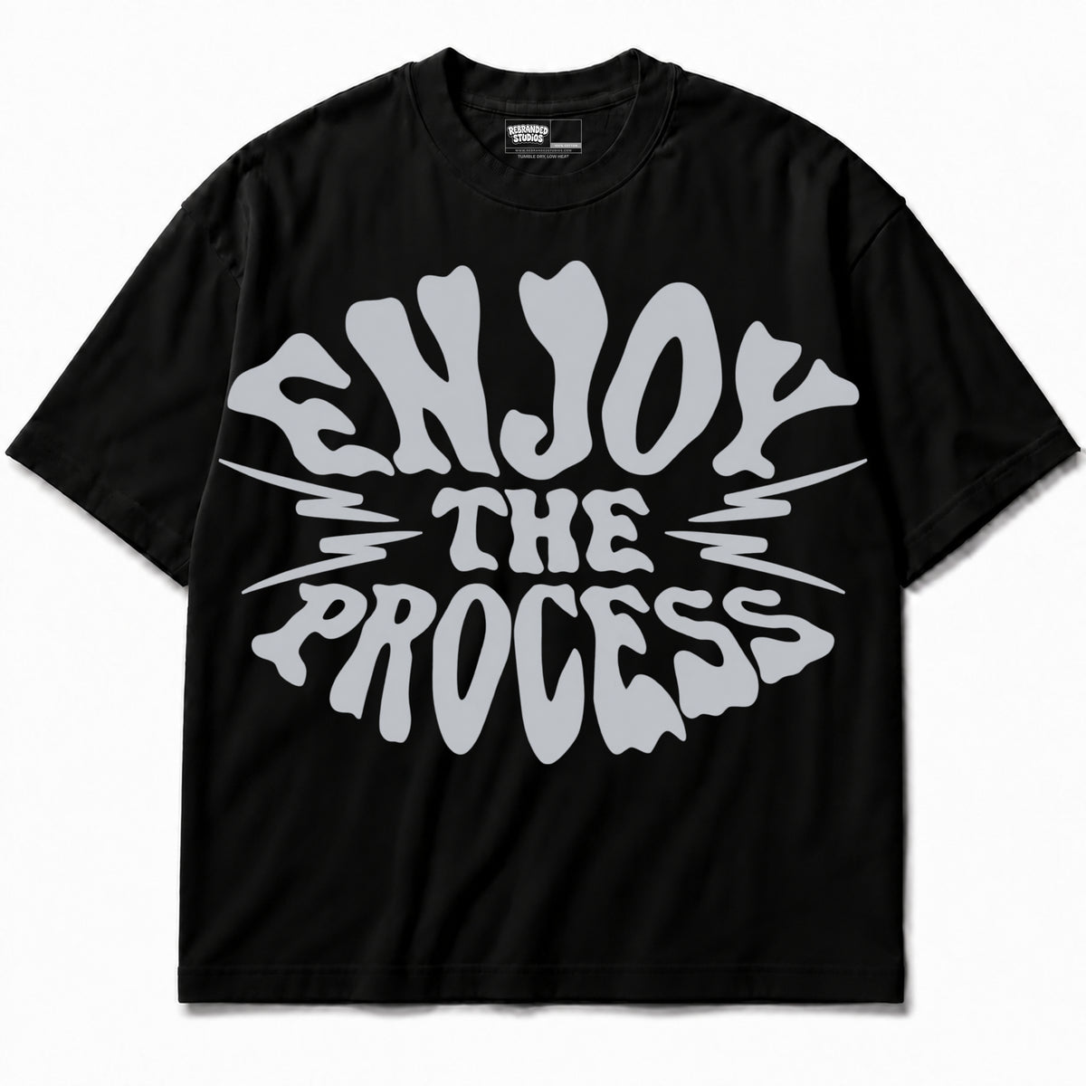 Rebranded Studios Enjoy The Process T-shirt - neutral print - front without sneakers