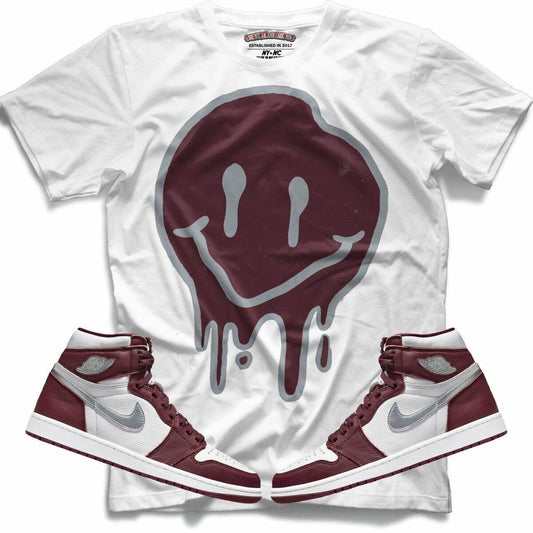 Drippy Smiley (Retro 1 Bordeaux) T-Shirt - Misguided