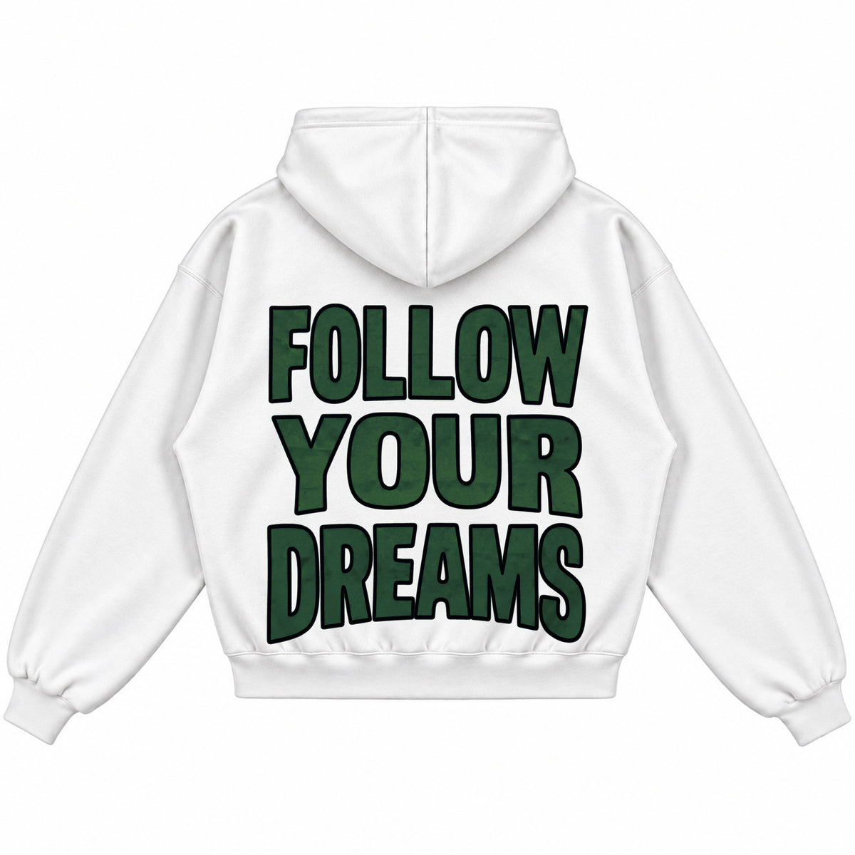 Rebranded Studios Follow Your Dreams 2.0 Air Jordan 14 Forest Green Hoodie — printed back