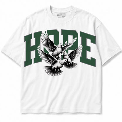 Rebranded Studios Hope Air Jordan 14 Forest Green Graphic T-Shirt — shirt front