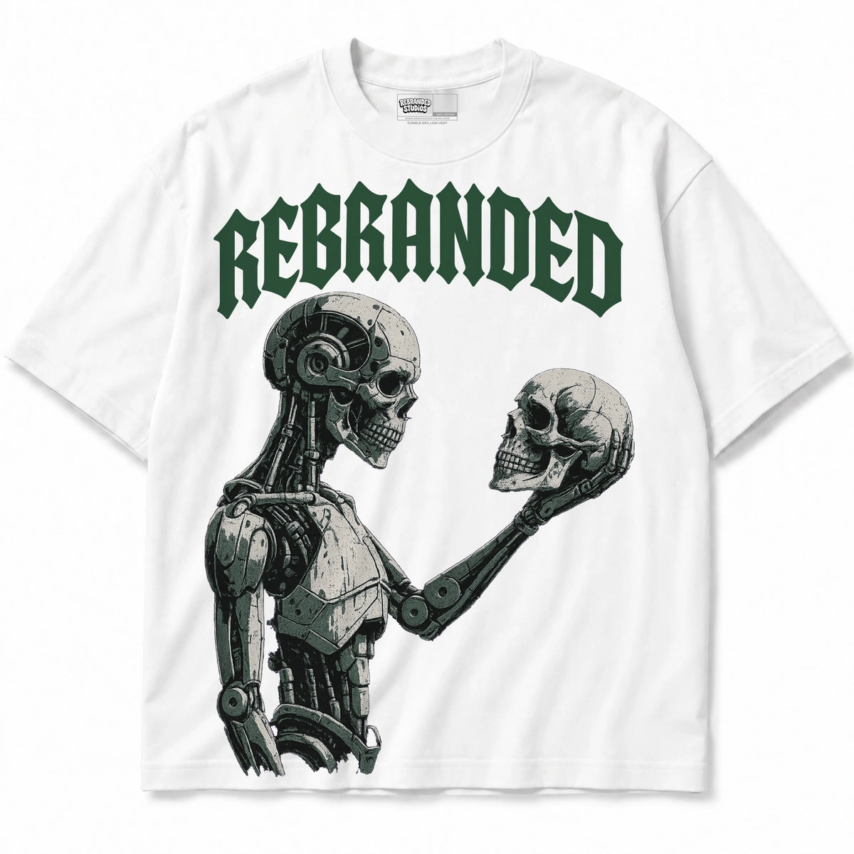 Rebranded Studios A Look At The Past Air Jordan 14 Forest Green Graphic T-Shirt — shirt front