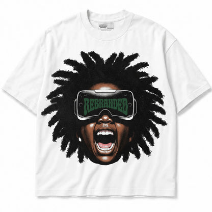 Rebranded Studios A Look Into The Future Air Jordan 14 Forest Green Graphic T-Shirt — shirt front