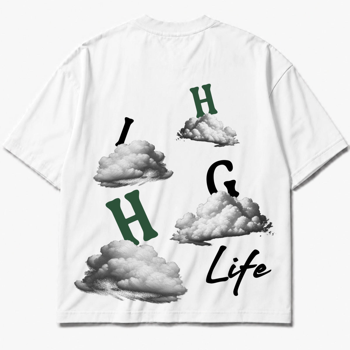 Rebranded Studios High Life Air Jordan 14 Forest Green Graphic T-Shirt — printed back