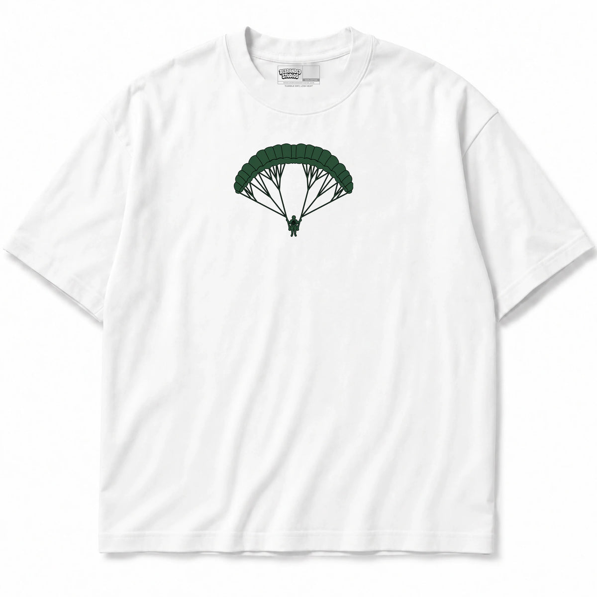 Rebranded Studios High Life Air Jordan 14 Forest Green Graphic T-Shirt — shirt front
