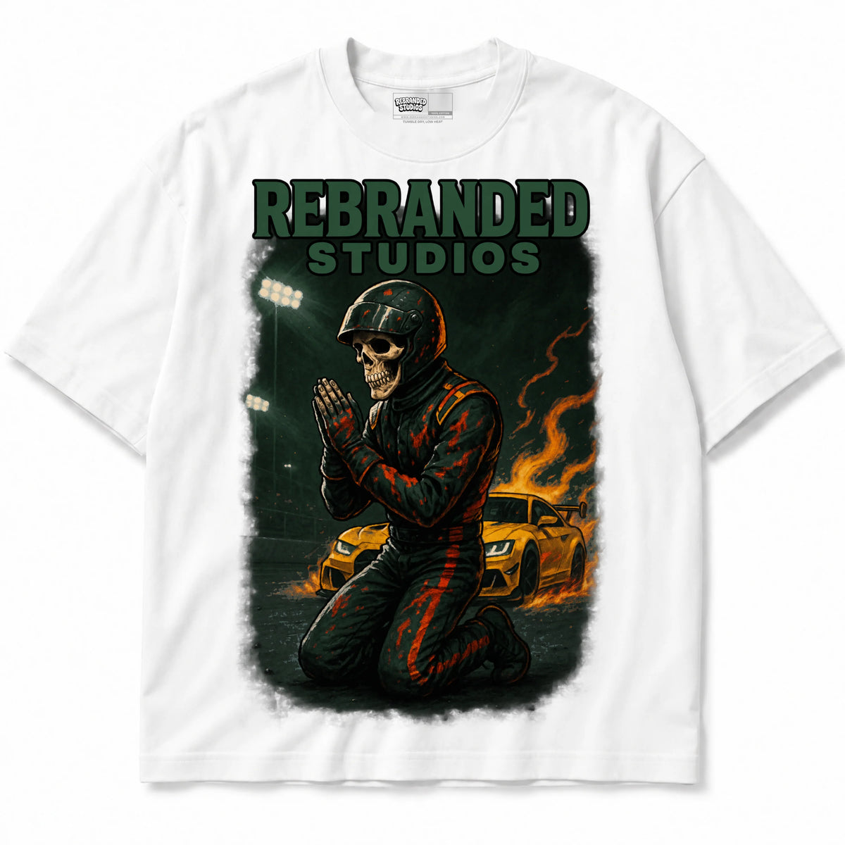 Rebranded Studios Prayers Air Jordan 14 Forest Green Graphic T-Shirt — shirt front