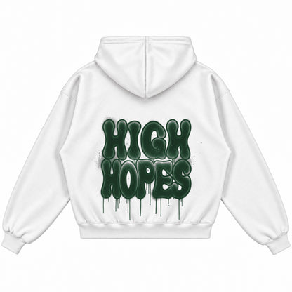 Rebranded Studios High Hopes Air Jordan 14 Forest Green Hoodie — printed back