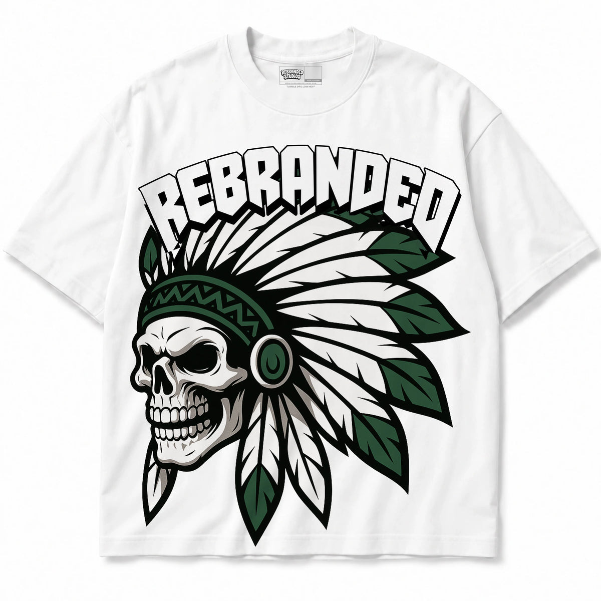 Rebranded Studios Chief Air Jordan 14 Forest Green Graphic T-Shirt — shirt front