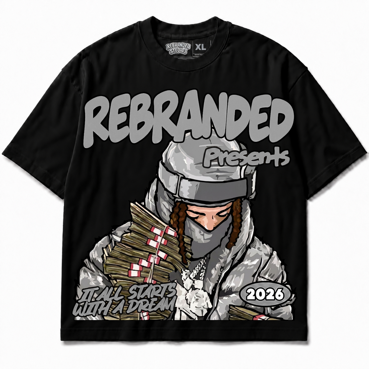 Rebranded Studios It All Start's With A Dream Air Jordan 8 Chrome Graphic T-Shirt
