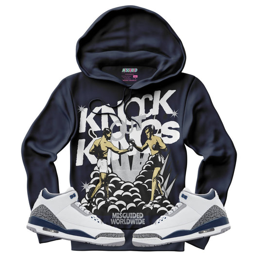 Knock Out Kings (Air Jordan 3 White Navy) Hoodie - Misguided