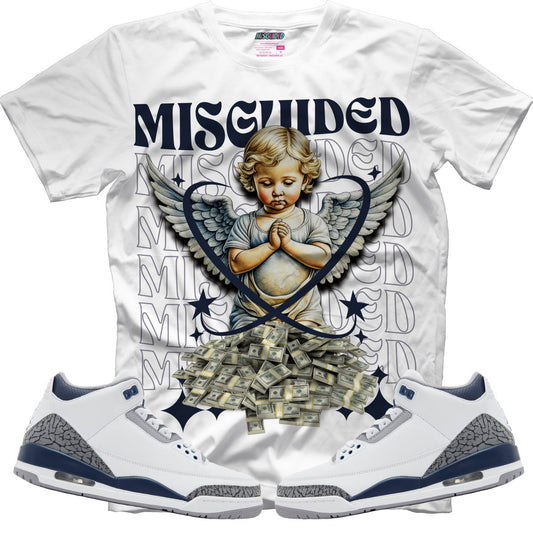 Misguided Angel (Air Jordan 3 White Navy) T-Shirt - Misguided