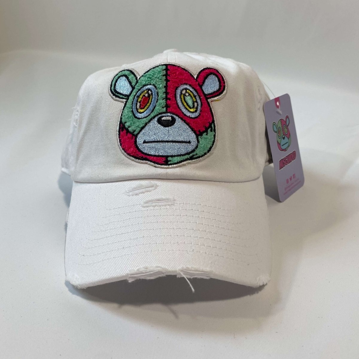 Misguided Distressed Dad Hat - White - Misguided
