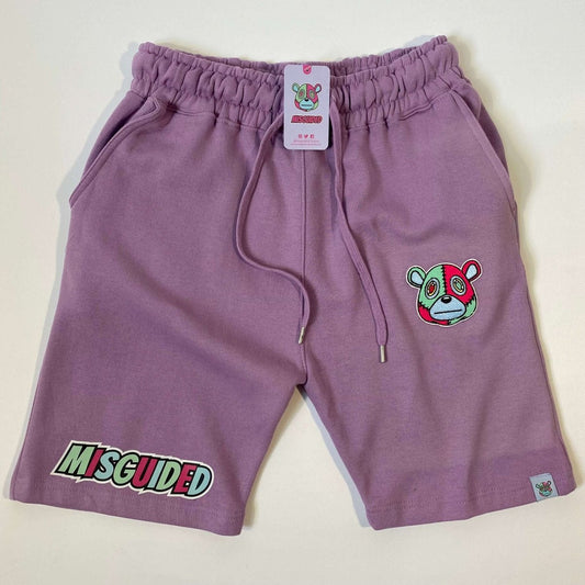 Misguided Logo Jogger Shorts - Lavender - Misguided