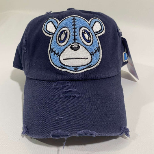 Misguided (UNC 6's) Distressed Dad Hat - Navy Blue - Misguided