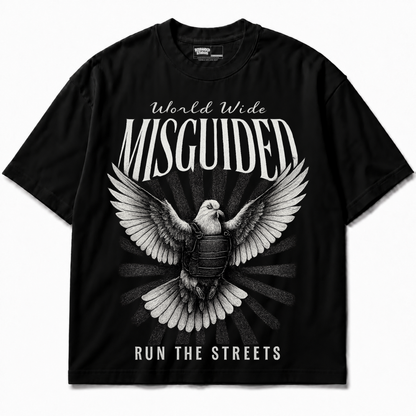 Run The Streets Air Jordan 8 Chrome black graphic T-shirt front without sneakers