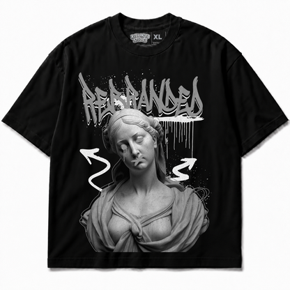 Rebranded Studios Rebranded Illusion Air Jordan 8 Chrome Graphic T-Shirt - front view without sneakers