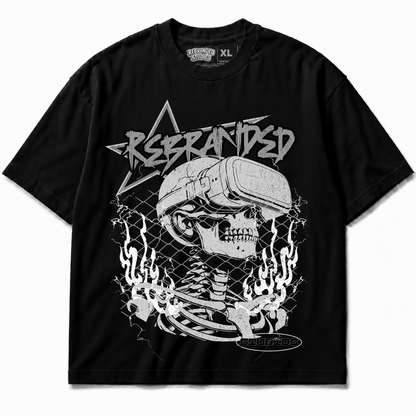 Rebranded Studios Air Jordan 8 Chrome Graphic T-Shirt - front view without sneakers