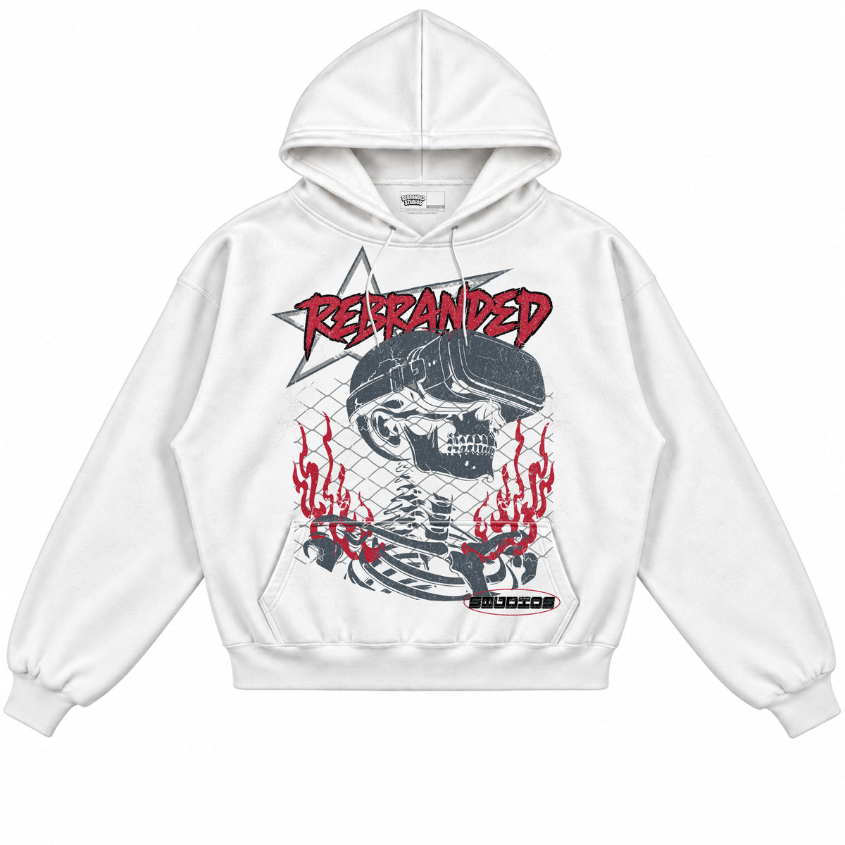 Rebranded Studios apparel — front without sneakers