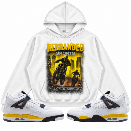 Rebranded Studios apparel — front styled with matching sneakers