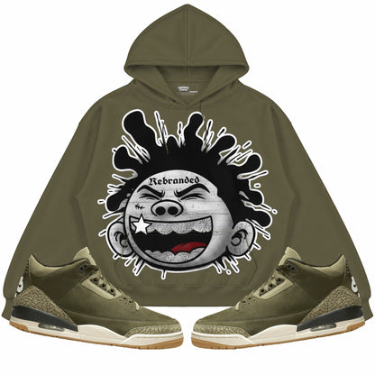 Rebranded Studios apparel — front styled with matching sneakers