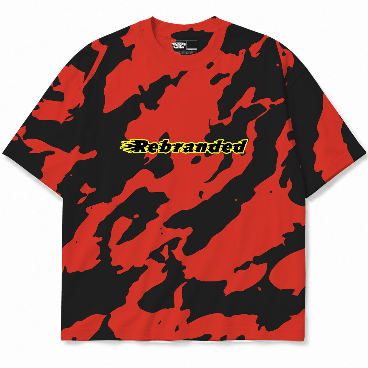 Rebranded Studios apparel — front without sneakers