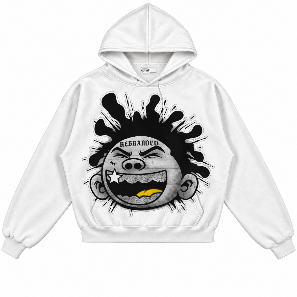 Rebranded Studios apparel — front without sneakers