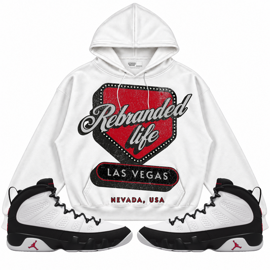 Rebranded Studios apparel — front styled with matching sneakers