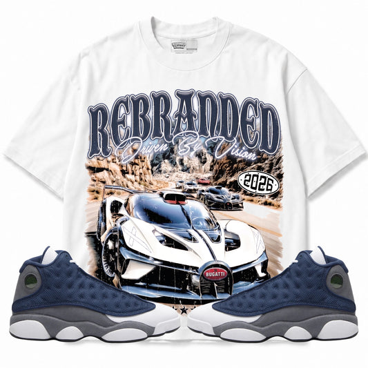 Rebranded Studios apparel — front styled with matching sneakers