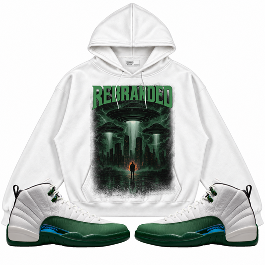 Rebranded Studios apparel — front styled with matching sneakers