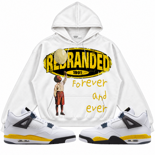 Rebranded Studios apparel — front styled with matching sneakers