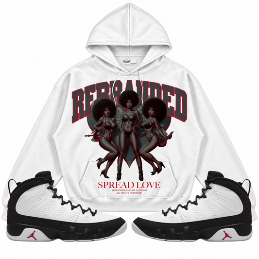 Rebranded Studios apparel — front styled with matching sneakers
