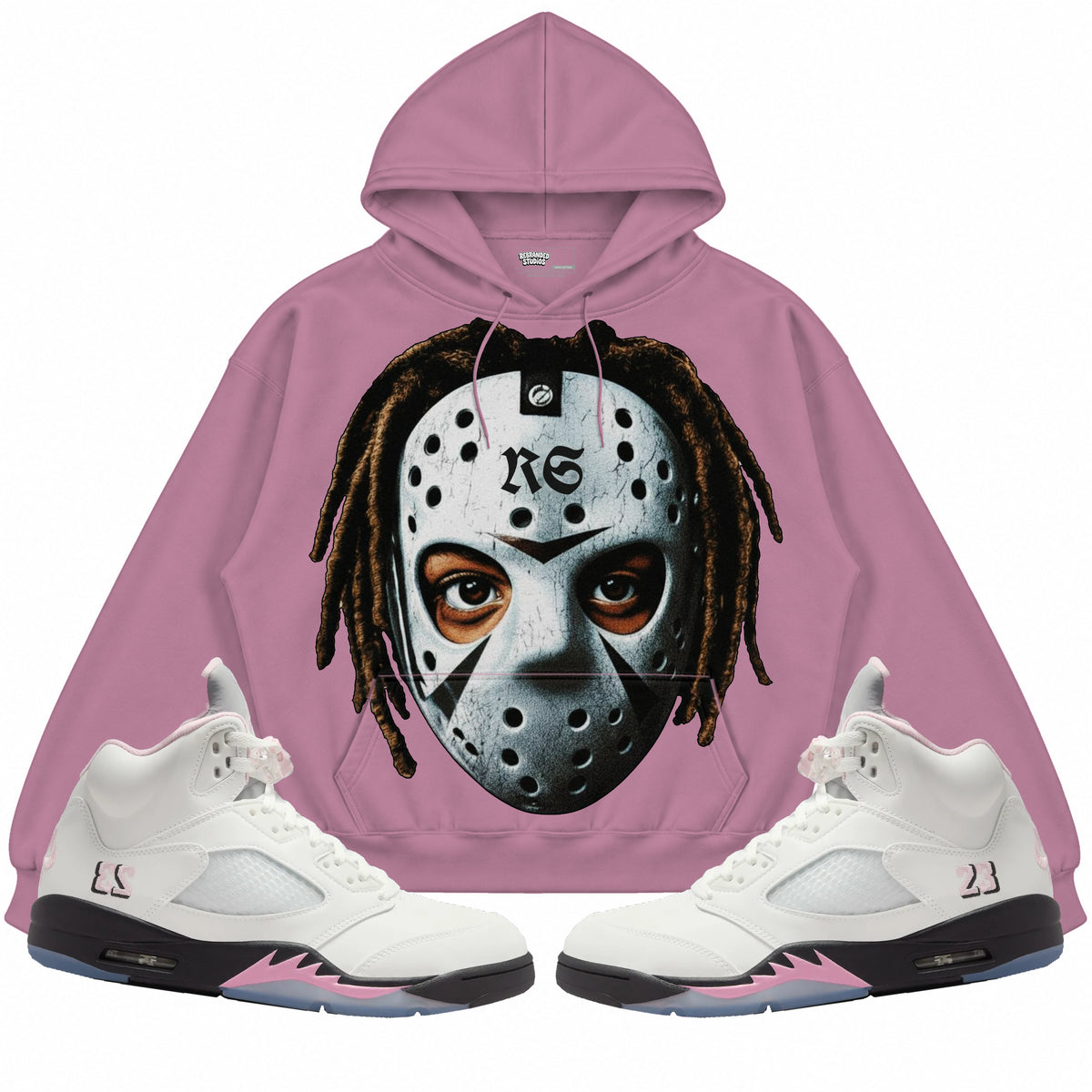 Rebranded Studios apparel — front styled with matching sneakers