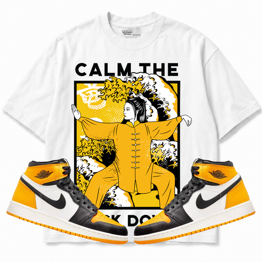 Rebranded Studios apparel — front styled with matching sneakers