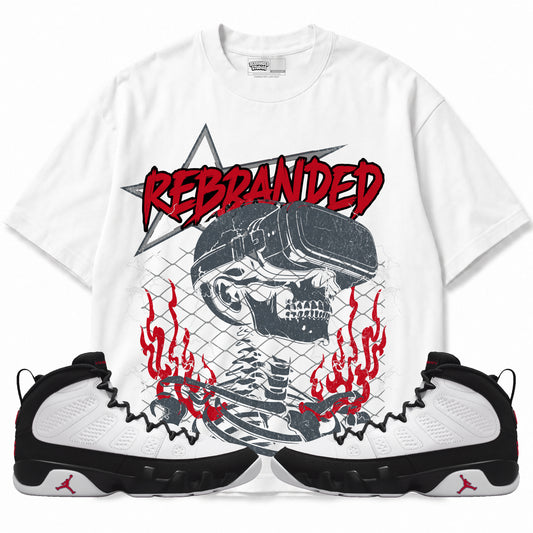 Rebranded Studios apparel — front styled with matching sneakers
